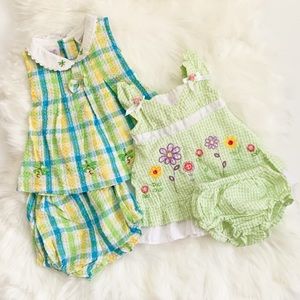 Baby Girl Dresses Matching Sets w/ Diaper Covers